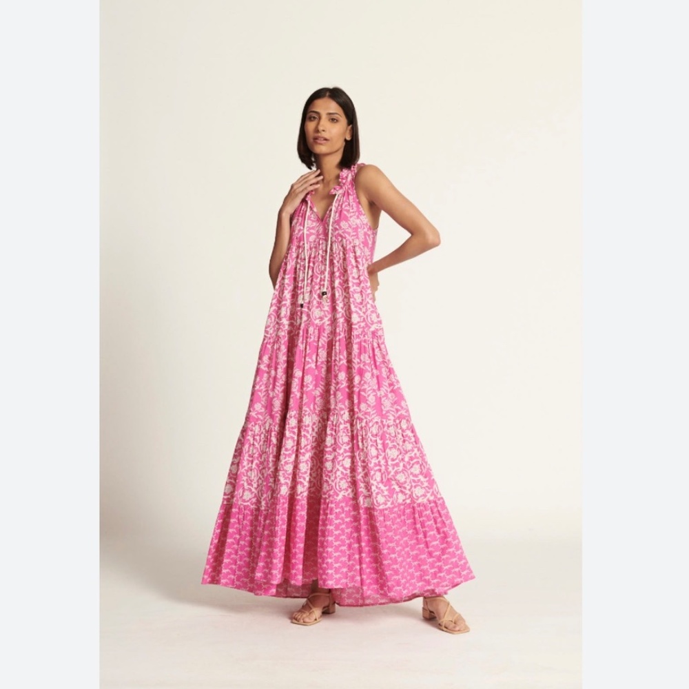 Ro's Garden Sofia Maxi Dress in Frankie Pink